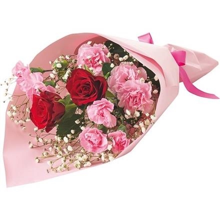 6013　花束「バラとスプレーカーネーション」